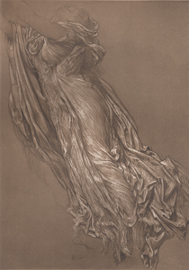 Study of drapery for the figure of Persephone in the picture of the 'Return of Persephone'